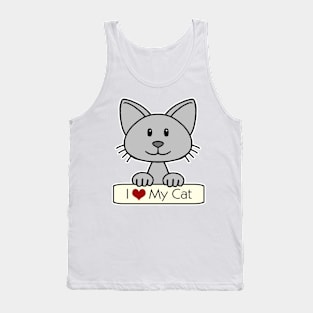 Gray Cat - I Love My Cat Tank Top